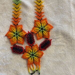 Handcrafted Beaded Floral Necklace